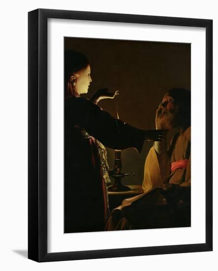 'The Appearance of the Angel to St. Joseph', also known as 'The Dream of St. Joseph', 1652-Georges de La Tour-Framed Giclee Print