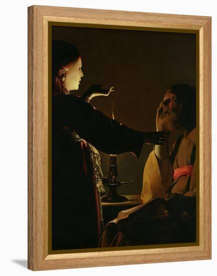 'The Appearance of the Angel to St. Joseph', also known as 'The Dream of St. Joseph', 1652-Georges de La Tour-Framed Premier Image Canvas