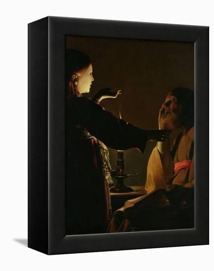 'The Appearance of the Angel to St. Joseph', also known as 'The Dream of St. Joseph', 1652-Georges de La Tour-Framed Premier Image Canvas