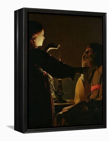 'The Appearance of the Angel to St. Joseph', also known as 'The Dream of St. Joseph', 1652-Georges de La Tour-Framed Premier Image Canvas