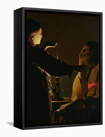 'The Appearance of the Angel to St. Joseph', also known as 'The Dream of St. Joseph', 1652-Georges de La Tour-Framed Premier Image Canvas