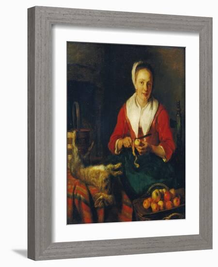 The Apple Peeler-Gabriel Metsu-Framed Giclee Print