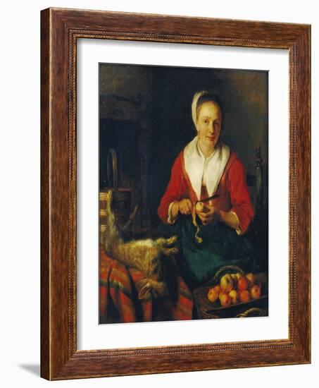 The Apple Peeler-Gabriel Metsu-Framed Giclee Print