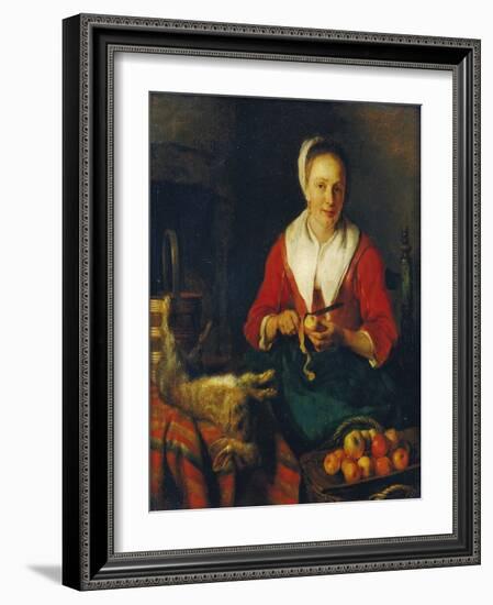 The Apple Peeler-Gabriel Metsu-Framed Giclee Print