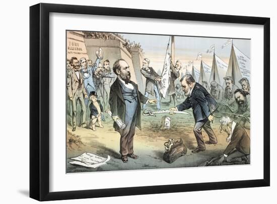 The Appomattox of the Third Termers - Unconditional Surrender, 1880-Joseph Keppler-Framed Giclee Print