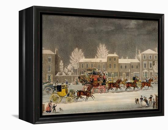 The Approach to Christmas-James Pollard-Framed Premier Image Canvas