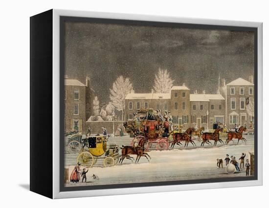 The Approach to Christmas-James Pollard-Framed Premier Image Canvas