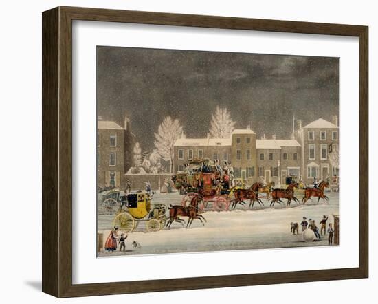 The Approach to Christmas-James Pollard-Framed Giclee Print