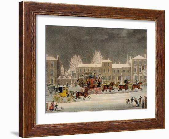 The Approach to Christmas-James Pollard-Framed Giclee Print