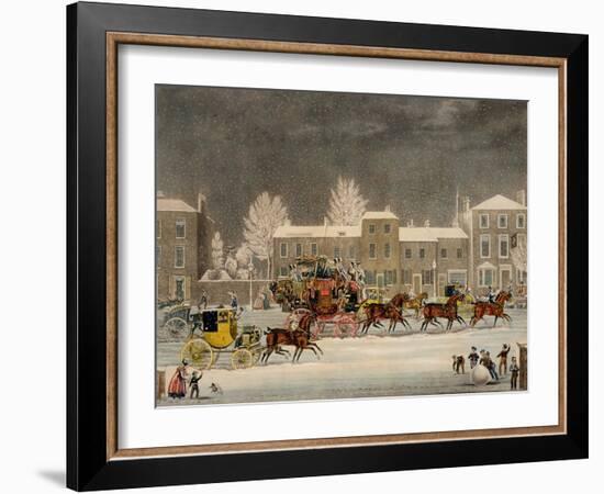 The Approach to Christmas-James Pollard-Framed Giclee Print