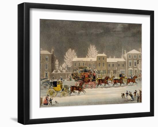 The Approach to Christmas-James Pollard-Framed Giclee Print
