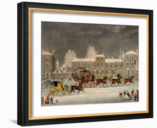 The Approach to Christmas-James Pollard-Framed Giclee Print