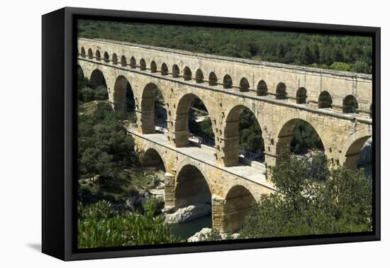 The Aqueduct, Built by the Romans in 19 BC, Carried Water to Nimes across the River Gard-LatitudeStock-Framed Premier Image Canvas