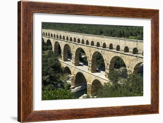 The Aqueduct, Built by the Romans in 19 BC, Carried Water to Nimes across the River Gard-LatitudeStock-Framed Photographic Print