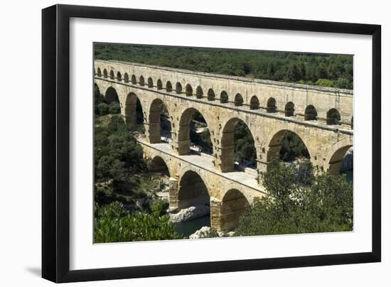 The Aqueduct, Built by the Romans in 19 BC, Carried Water to Nimes across the River Gard-LatitudeStock-Framed Photographic Print