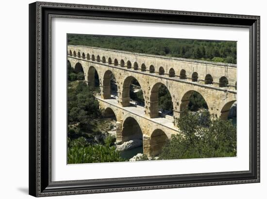 The Aqueduct, Built by the Romans in 19 BC, Carried Water to Nimes across the River Gard-LatitudeStock-Framed Photographic Print