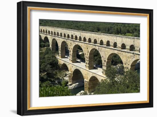 The Aqueduct, Built by the Romans in 19 BC, Carried Water to Nimes across the River Gard-LatitudeStock-Framed Photographic Print