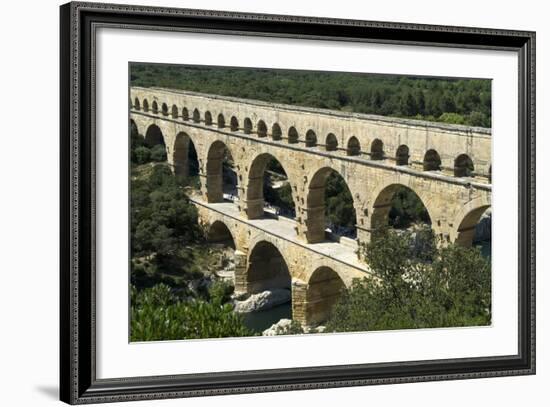 The Aqueduct, Built by the Romans in 19 BC, Carried Water to Nimes across the River Gard-LatitudeStock-Framed Photographic Print