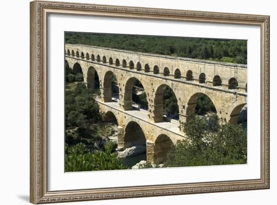 The Aqueduct, Built by the Romans in 19 BC, Carried Water to Nimes across the River Gard-LatitudeStock-Framed Photographic Print