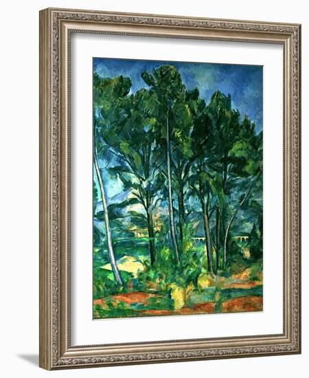 The Aqueduct (Montagne Sainte-Victoire Seen Through Trees), circa 1885-87-Paul Cézanne-Framed Giclee Print