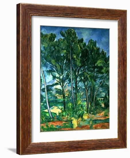 The Aqueduct (Montagne Sainte-Victoire Seen Through Trees), circa 1885-87-Paul Cézanne-Framed Giclee Print