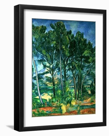 The Aqueduct (Montagne Sainte-Victoire Seen Through Trees), circa 1885-87-Paul Cézanne-Framed Giclee Print