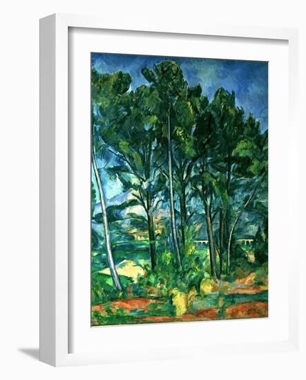 The Aqueduct (Montagne Sainte-Victoire Seen Through Trees), circa 1885-87-Paul Cézanne-Framed Giclee Print