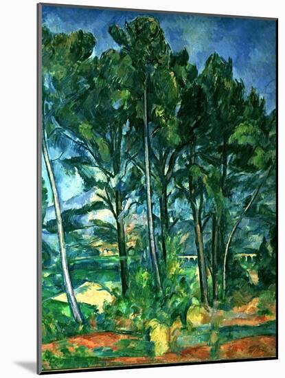 The Aqueduct (Montagne Sainte-Victoire Seen Through Trees), circa 1885-87-Paul Cézanne-Mounted Giclee Print