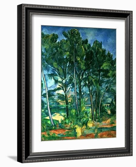 The Aqueduct (Montagne Sainte-Victoire Seen Through Trees), circa 1885-87-Paul Cézanne-Framed Giclee Print