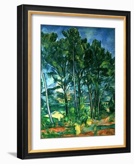 The Aqueduct (Montagne Sainte-Victoire Seen Through Trees), circa 1885-87-Paul Cézanne-Framed Giclee Print