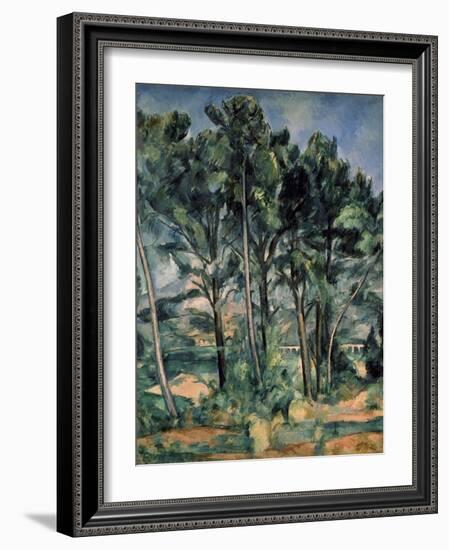 The Aqueduct (Montagne Sainte-Victoire Seen Through Trees)-Paul Cézanne-Framed Art Print