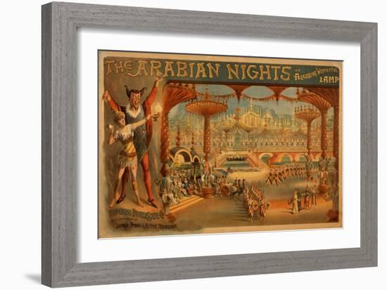 The Arabian Nights - Aladdin's Wonderful Lamp Poster-Lantern Press-Framed Art Print