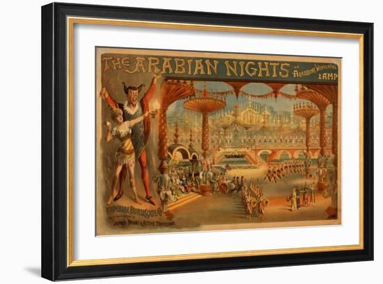 The Arabian Nights - Aladdin's Wonderful Lamp Poster-Lantern Press-Framed Art Print