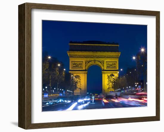 The Arc de Triomphe and the Champs Elysees at Twilight, Paris, France-Jim Zuckerman-Framed Photographic Print