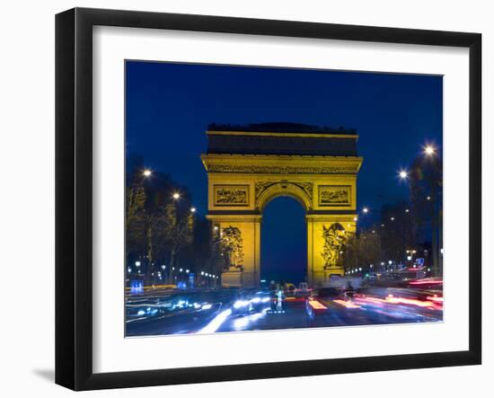 The Arc de Triomphe and the Champs Elysees at Twilight, Paris, France-Jim Zuckerman-Framed Photographic Print