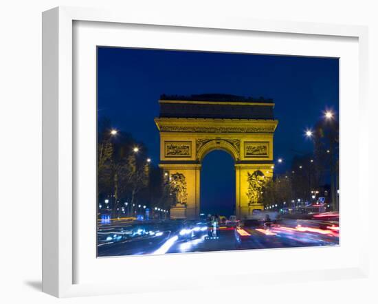 The Arc de Triomphe and the Champs Elysees at Twilight, Paris, France-Jim Zuckerman-Framed Photographic Print