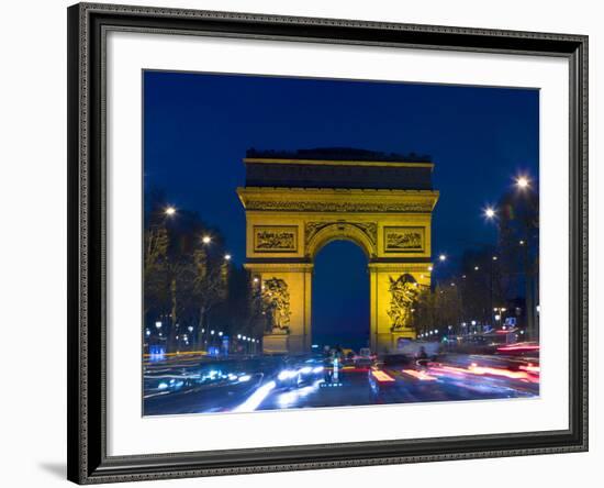 The Arc de Triomphe and the Champs Elysees at Twilight, Paris, France-Jim Zuckerman-Framed Photographic Print