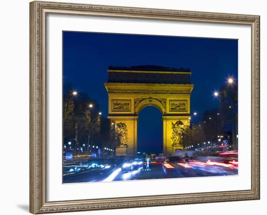 The Arc de Triomphe and the Champs Elysees at Twilight, Paris, France-Jim Zuckerman-Framed Photographic Print