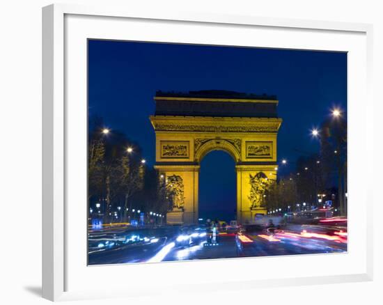 The Arc de Triomphe and the Champs Elysees at Twilight, Paris, France-Jim Zuckerman-Framed Photographic Print