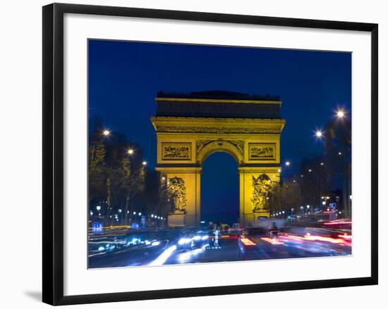 The Arc de Triomphe and the Champs Elysees at Twilight, Paris, France-Jim Zuckerman-Framed Photographic Print