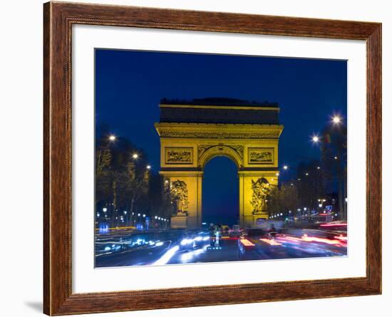 The Arc de Triomphe and the Champs Elysees at Twilight, Paris, France-Jim Zuckerman-Framed Photographic Print
