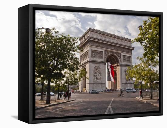 The Arc de Triomphe on the Champs Elysees in Paris, France, Europe-Julian Elliott-Framed Premier Image Canvas