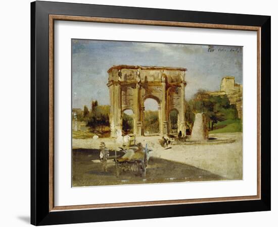 The Arch of Constantine, Rome, 1882-Oswald Achenbach-Framed Giclee Print