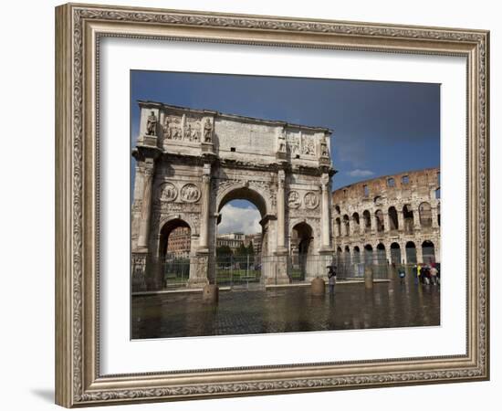 The Arch of Constantine With the Colosseum in the Background, Rome, Lazio, Italy-Carlo Morucchio-Framed Photographic Print