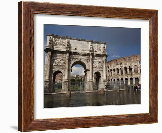 The Arch of Constantine With the Colosseum in the Background, Rome, Lazio, Italy-Carlo Morucchio-Framed Photographic Print