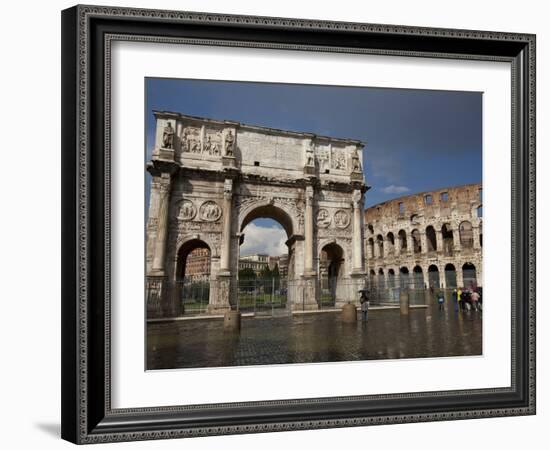 The Arch of Constantine With the Colosseum in the Background, Rome, Lazio, Italy-Carlo Morucchio-Framed Photographic Print