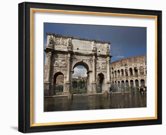 The Arch of Constantine With the Colosseum in the Background, Rome, Lazio, Italy-Carlo Morucchio-Framed Photographic Print