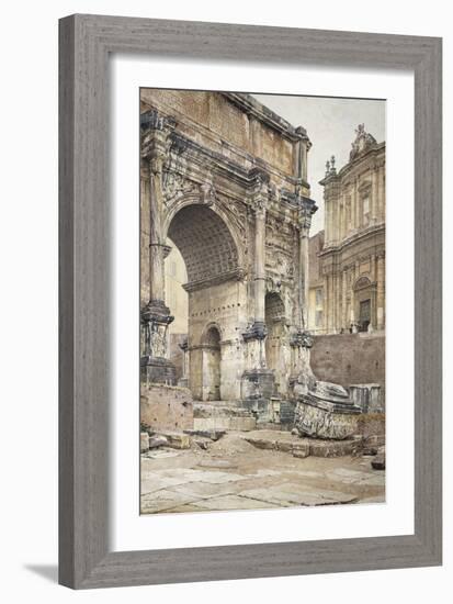 The Arch of Septimius Severus in Rome-Luigi Bazzani-Framed Giclee Print