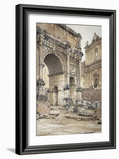 The Arch of Septimius Severus in Rome-Luigi Bazzani-Framed Giclee Print