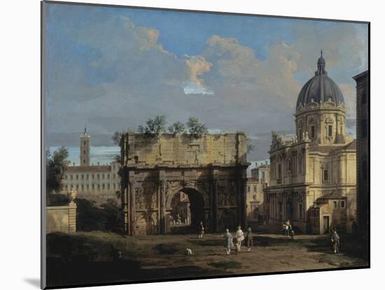 The Arch of Septimus Severus in Rome-Canaletto-Mounted Giclee Print